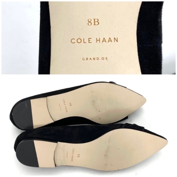 COLE Haan Hadley Suede Pointed Toe Flats in Black Size 8M - Picture 10 of 11
